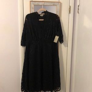 Black lace 3/4 sleeve Kiyonna cocktail dress - new